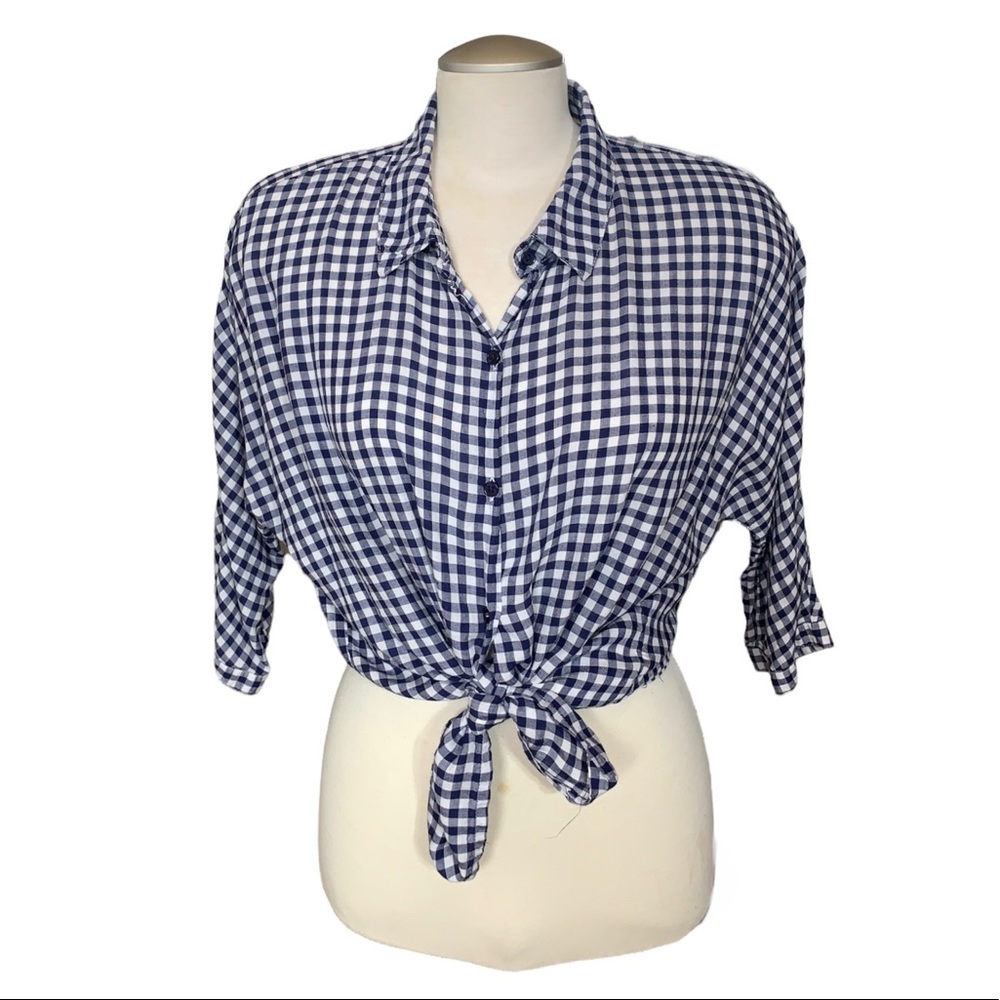 FAME FOREVER Checkered Button Down Shirt Size XL